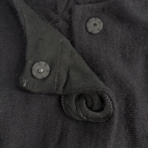 Anthropologie MOTH Black Alpaca Wool Cropped Cardigan XS Textured Knit - Picture 7 of 8